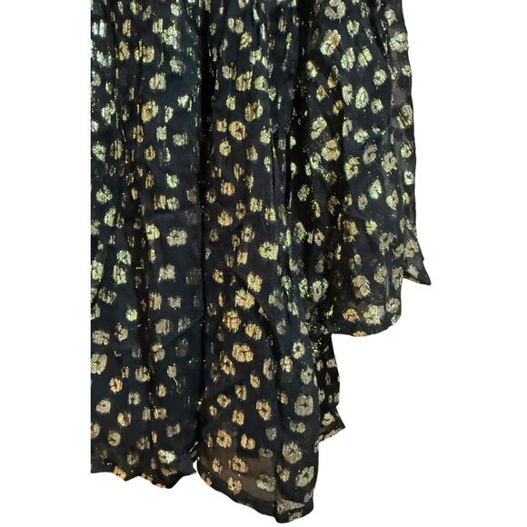 Mille Resort & Travel Black and Gold Flare Sleeve Mini Dress - Size Small - NWT - Picture 5 of 6